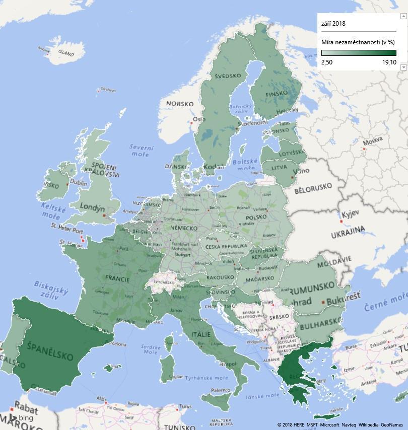 Zdroj: Eurostat, Unemployment by sex and age - monthly average, vlastní úprava *Data pro