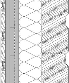 200 DEKTEN FASSADE - Nosný dřevěný rošt 40 Rhombus sibiřský modřín 19 Tloušťka konstrukce min. 400 Požární odolnost REI 30 DP3 * Instalační předstěna nesmí být vyplněna tepelnou izolací!