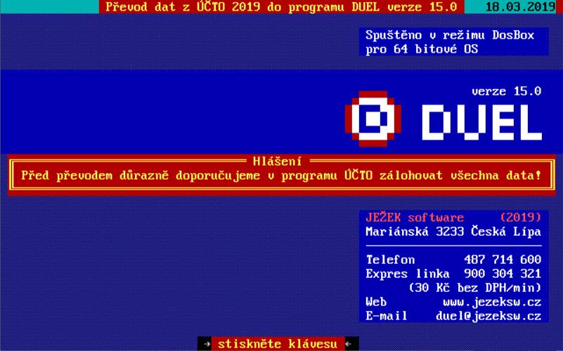 7 3. Export dat z programu Účto Po spuštění převodního programu budeme postupovat od první volby k poslední.