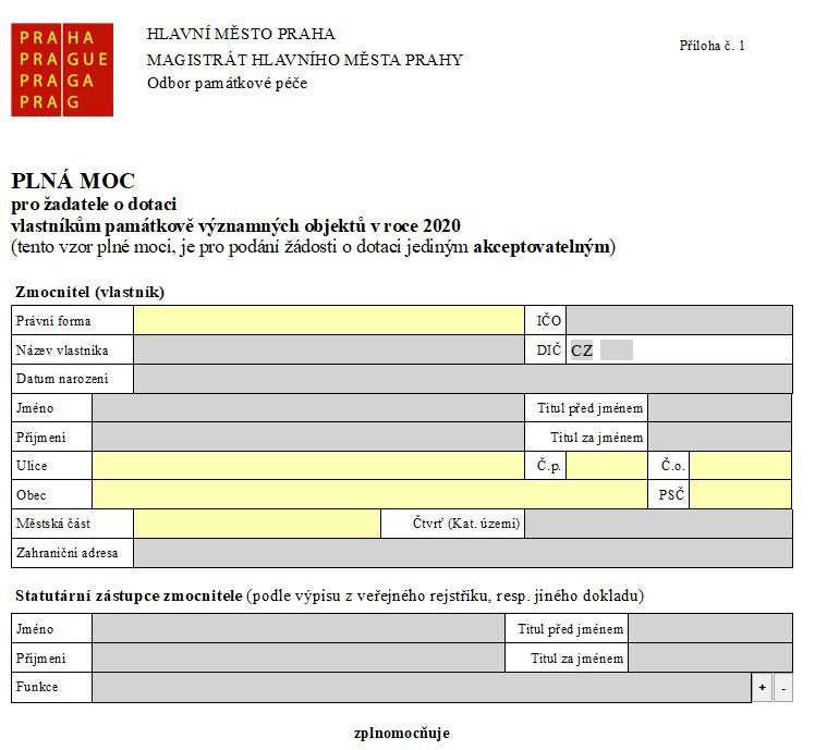 STRANY 7 A 8 FORMULÁŘE Informace k vyplnění údajů Příloha č.