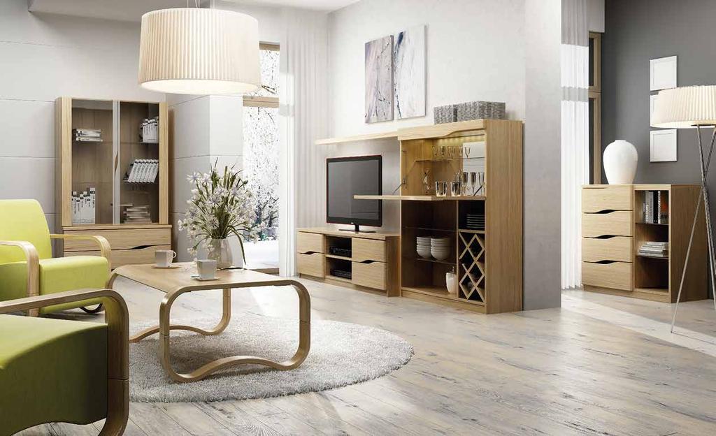 Obývací stěna ELEN Vůně dřevěného nábytku vnese do Vašeho domova zvláštní moc a energii.