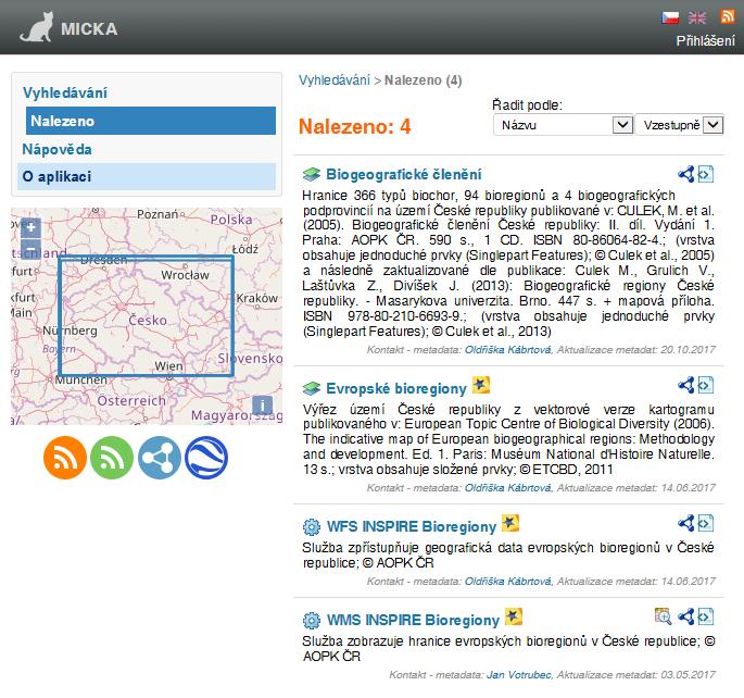 metadata dat, prohlížecích a stahovacích služeb http://metadata.nature.