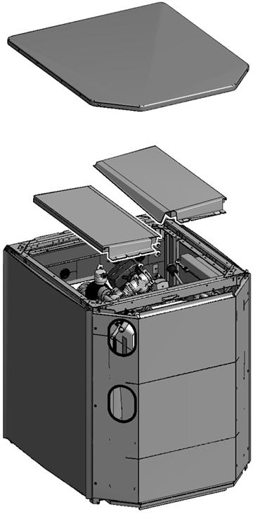 Opening the unit To facilitate access to the air purge valve, thermal cut-out, -way valve, thermistors, field wiring duct,.