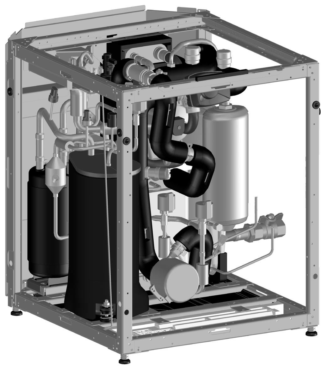 5.. Main components in the unit Reversible unit (EKHVMYD) 8 6 5 0 9 7 6 5 6 0 6 5 9 7 8 Ra accumulator Flow switch