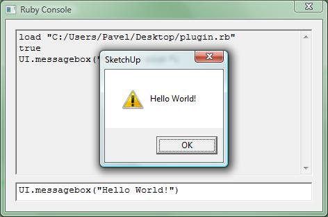 SketchUp Ruby API Ovládání Ruby API Pomocí Ruby Console Pomocí vstupních souborů v textovém formátu
