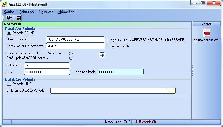 3- První spuštění programu Při prvním spuštění programu je vyžadováno napojení aplikace na data ekonomického systému Pohoda.