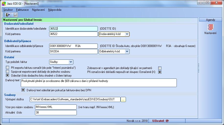 2 - Nastavení V této kapitole je popsáno nastavení programu potřebné pro správnou práci programu Jazz EDI GI.