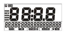 TIME SPEED DISTANCE Měření doby cvičení v rozsahu 00:00 99:59. Pomocí tlačítka SET může uživatel předem nastavit požadovanou dobu cvičení (jednotka přičítání: 1 minuta). Zobrazení aktuální rychlosti.
