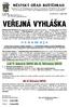 čj. 262/2018 V Buštěhradu dne: 1. února 2018 Vyřizuje: Ing. Vich, PRISVICH, s.r.o. tel , mobil VEŘEJNÁ VYHLÁŠKA