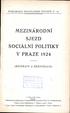 MEZINARODNI SJEZD SOCIÁLNÍ POLITIKY V PRAZE 1924