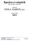 Zpráva o vztazích. podle 82 zákona č. 90/2012 Sb. společnosti TESLA KARLÍN, a.s. za účetní období 2014