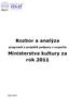 Rozbor a analýza. programů a projektů podpory z rozpočtu. Ministerstva kultury za rok 2011