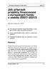 Jak připravit projekty financované z evropských fondů v období 2007 2013