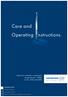 Care and Operating nstructions.