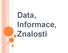 Data, Informace, Znalosti