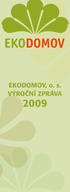 EKODOMOV, o. s. VÝROČNÍ ZPRÁVA