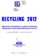 RECYCLING 2012. Možnosti a perspektivy recyklace stavebních odpadů jako zdroje plnohodnotných surovin. sborník přednášek 17. ročníku konference