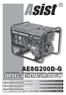 AE8G200D-G DIESEL GENERATOR 2000 W 9-14 15-20. CZ DIESELOVÁ ELEKTROCENTRÁLA - Návod k obsluze 3-8. H DÍZEL GENERATOR - Kezelési utasítas