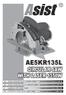 AE5KR135L CIRCULAR SAW WITH LASER 1350W 9-14 15-20. CZ RUČNÍ OKRUŽNÍ PILA S LASEREM 1350W - Návod k obsluze 3-8 SK RUČNÁ OKRUŽNÁ PÍLA S LASEROM 1350W