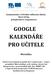 GOOGLE KALENDÁŘE PRO UČITELE