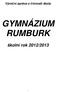 Výroční zpráva o činnosti školy GYMNÁZIUM RUMBURK