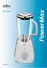 MX 2050. PowerMax. fl. oz. cups. off 1 2. pulse. clean. pulse. Type 4184