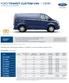 FORD TRANSIT CUSTOM VAN I CENÍK 2-3místný vůz, s pevnou přepážkou