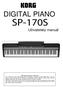 DIGITAL PIANO. Uživatelský manuál