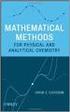 RECENZE. David Z. Goodson: Mathematical Methods for Physical and Analytical Chemistry