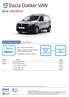 Dacia Dokker VAN. - Atraktivní sazba havarijního pojištění 1,80% při 10% spoluúčasti