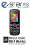 A18. Mobile phone user manual. DualSIM EN GR HU CZ SK PL