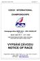 VYPSÁNÍ ZÁVODU NOTICE OF RACE