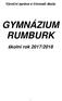 Výroční zpráva o činnosti školy GYMNÁZIUM RUMBURK. školní rok 2017/2018