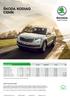 CENÍK ŠKODA KODIAQ MOTORIZACE STROM V ZÁKLADNÍ VÝBAVĚ. 2,0 TDI/110 kw AP(1) 2,0 TDI/110 kw 4 4(1) 2,0 TDI/110 kw 4 4 AP(1) 2,0 TDI/140 kw 4 4 AP(1)