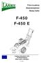 Fréza na pařezy Baumstumpträse Stump Cutter F-450 F-450 E. Katalog náhradních dílů Ersatzteilkatalog Spare parts catalogue