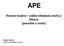 APE Retence krajiny srážko-odtokové vztahy a bilance (povodně a sucho)