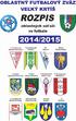 ROZPIS futbalových súťaží riadených ObFZ Veľký Krtíš v súťažnom ročníku 2014/2015