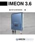 IMEON 3.6 INSTALAČNÍ MANUÁL