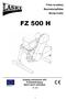 Fréza na pařezy Baumstumpffräse Stump Cutter FZ 500 H. Katalog náhradních dílů Ersatzteilkatalog Spare parts catalogue