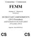 Committee / Commission FEMM. Meeting of / Réunion du 03/09/2012. BUDGETARY AMENDMENTS (2013 Procedure) AMENDEMENTS BUDGÉTAIRES (Procédure 2013)