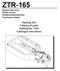 ZTR-165. Katalog dílů Catalog of parts Katalog der Teile Catalogue des pièces. Rotační žací stroj Rotary mower Rotationsmähmaschine Faucheuse rotative