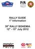 RALLY GUIDE 1 st Information
