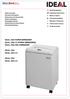 IDEAL 2360 PAPER SHREDDER IDEAL 2360 CC PAPER SHREDDERS IDEAL 2360 SMC SHREDDER IDEAL 2404 IDEAL 2404 CC IDEAL 2503 IDEAL 2503 CC