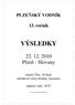 13. ročník VÝSLEDKY Plzeň - Slovany. bazén 25m, 10 drah obrátkové stěny hladké, časomíra. teplota vody: 26 C