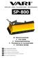 Sněžný pluh - adaptér / Snow plough adapter / Schneepflugadapter SP-800