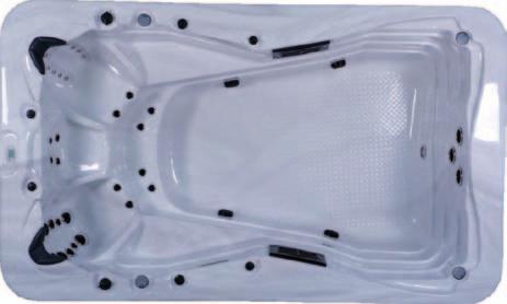 OLYMPIA NEXUS 1 rozměr: 3,9 x 2,28 m výška: 1,37 m objem vody: 6 950 l celková kapacita vany: 3 pozice pro masáž, 1 plavecká pozice s protiproudem WaterWay protiproud: 3 protiproudé trysky váha vany