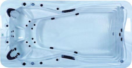OLYMPIA NEXUS 2 rozměr: 4,8 x 2,28 m výška: 1,37 m objem vody: 8 600 l celková kapacita vany: 3 pozice pro masáž, 1 plavecká pozice s protiproudem WaterWay protiproud: 4 protiproudé trysky váha vany