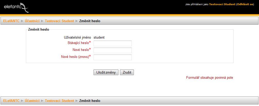 17 Obr. 24. Uživatelský profil 2.4.1 Profil Pod touto záložkou se zobrazují základní informace o uživateli a o modulech, k jejichž studiu je zapsán.