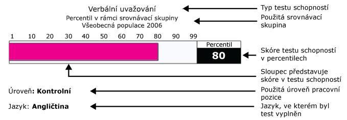 Informace o této zprávě Jak interpretovat tyto informace Sloupec zobrazí percentilový skór jednotlivce v Testu schopností.