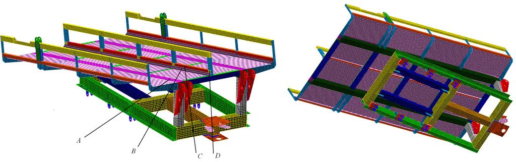 2. Popis modelu 2.3 Pokrytí modelu sítí prvků a přiřazení fyzikálních vlastností V této fázi byl vzniklý model pokryt sítí čtyřuzlových prvků (obr. 2.3), které jsou vhodné pro použití na skořepinových modelech.